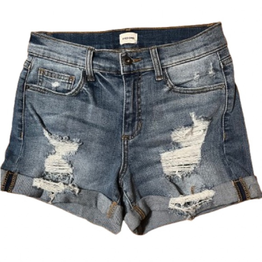 Sneak Peek Blue Distressed Jean Shorts Size Small